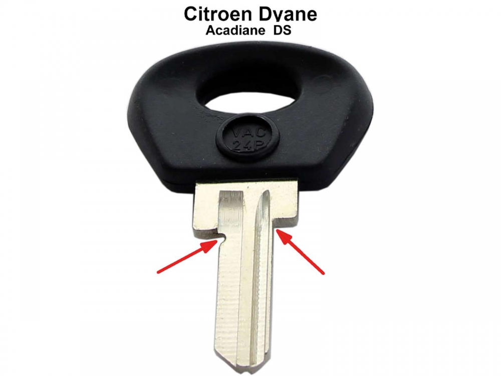 Sonstige-Citroen - Contactslot blanco sleutel. Geschikt voor Citroen Dyane, van 1967 tot 1979. Acadiane van 1