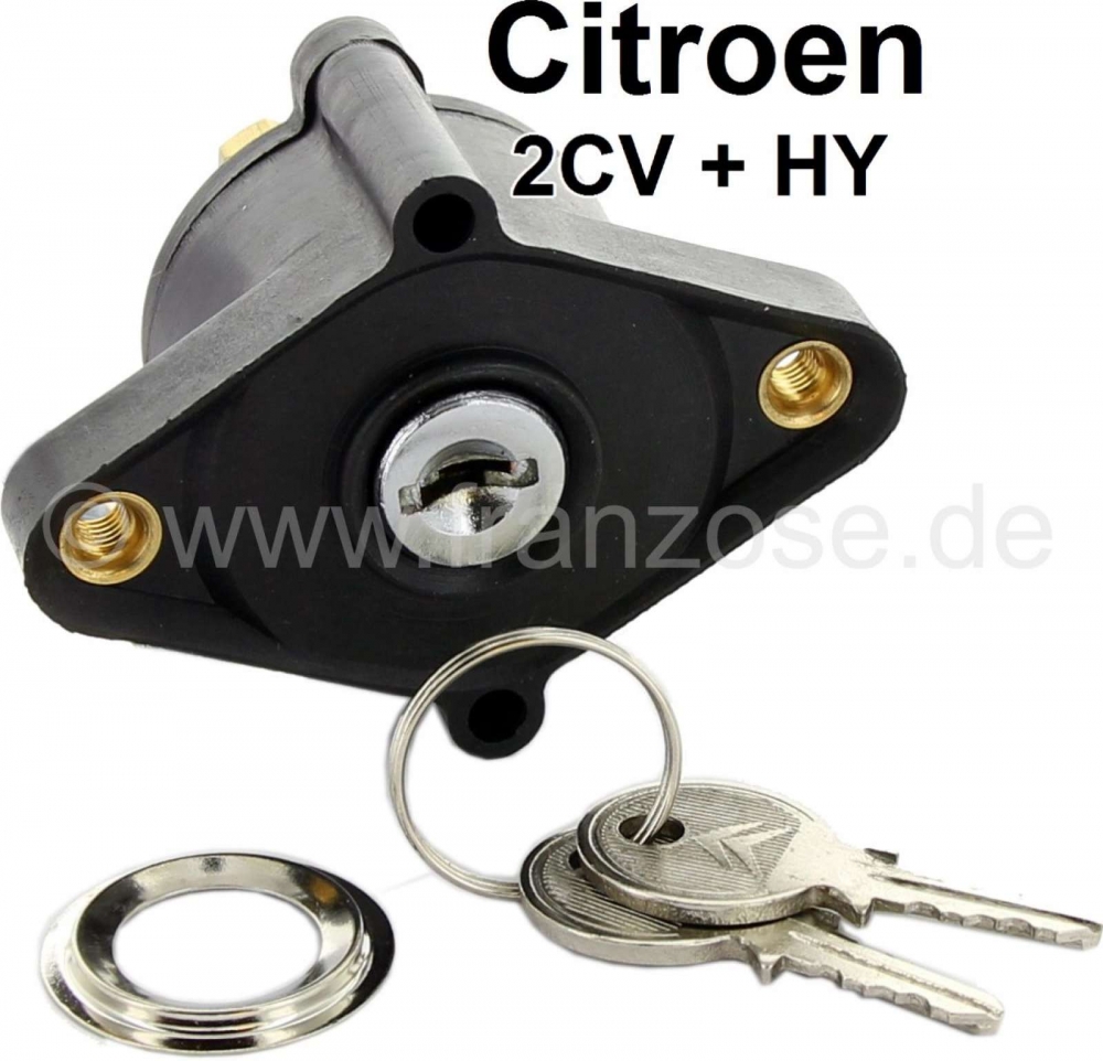 Citroen-DS-11CV-HY - Contactslot in het dashboard. Geschikt voor Citroen 2CV + HY. Incl. 2 sleutels. Het slot h