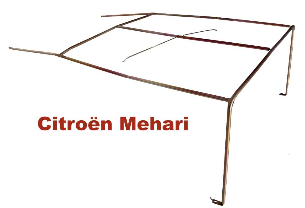 Citroen-2CV - Mehari, soft top hefinrichting compleet. Reproductie. 10 onderdelen. Let op - Beperking vo