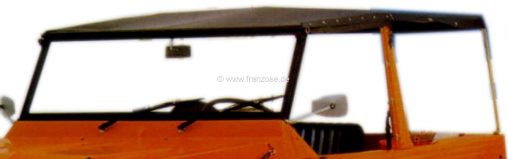 Sonstige-Citroen - Mehari tot 1971, softtop voor het dak in zwart. Het is alleen de dakhuid, zonder zijdelen.