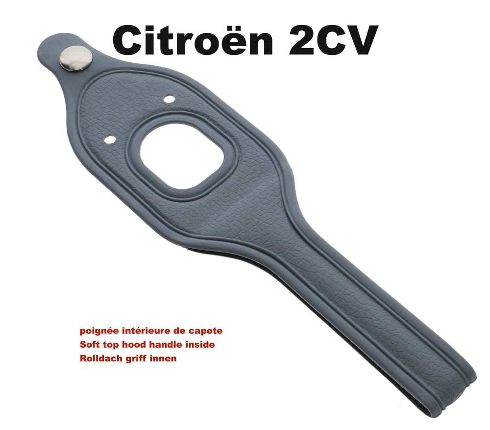 Citroen-DS-11CV-HY - 2CV, voorste binnenroldak handgreep, voor Citroen 2CV met binnenroldak vergrendeling. Mate