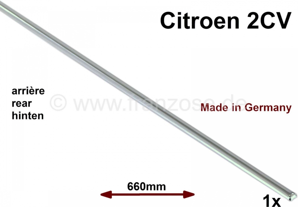 Alle - 2CV, deurlijst voor de achterdeur, replica, gemaakt van gepolijst aluminium. De sierlijst 