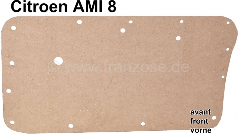 Citroen-2CV - AMI8, voordeurpaneel hout, zonder afdekking. Geschikt voor Citroen AMI 8 (links- of rechts