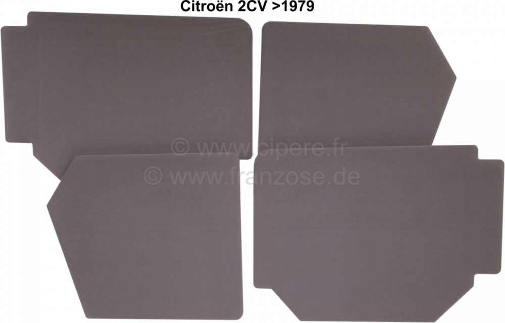 Citroen-2CV - Deurpanelen compleet voor voor + achter (4 stuks). Hoge uitvoering. Geschikt voor Citroen 
