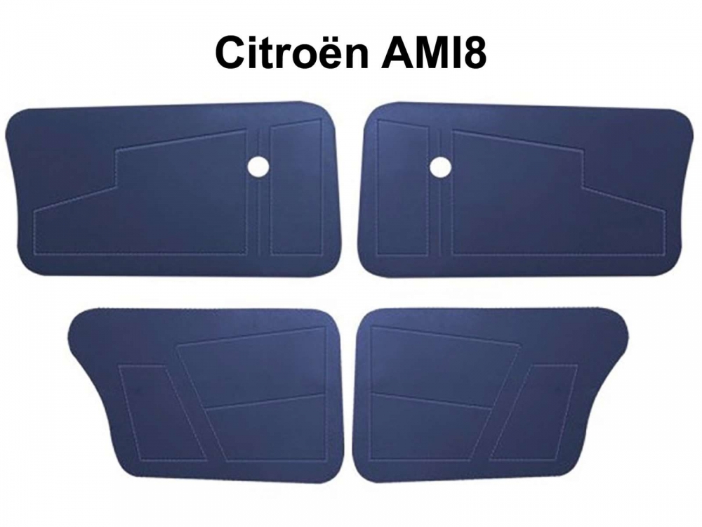 Citroen-2CV - Deurpanelen compleet voor voor + achter (4 stuks). Hoge uitvoering. Geschikt voor Citroen 