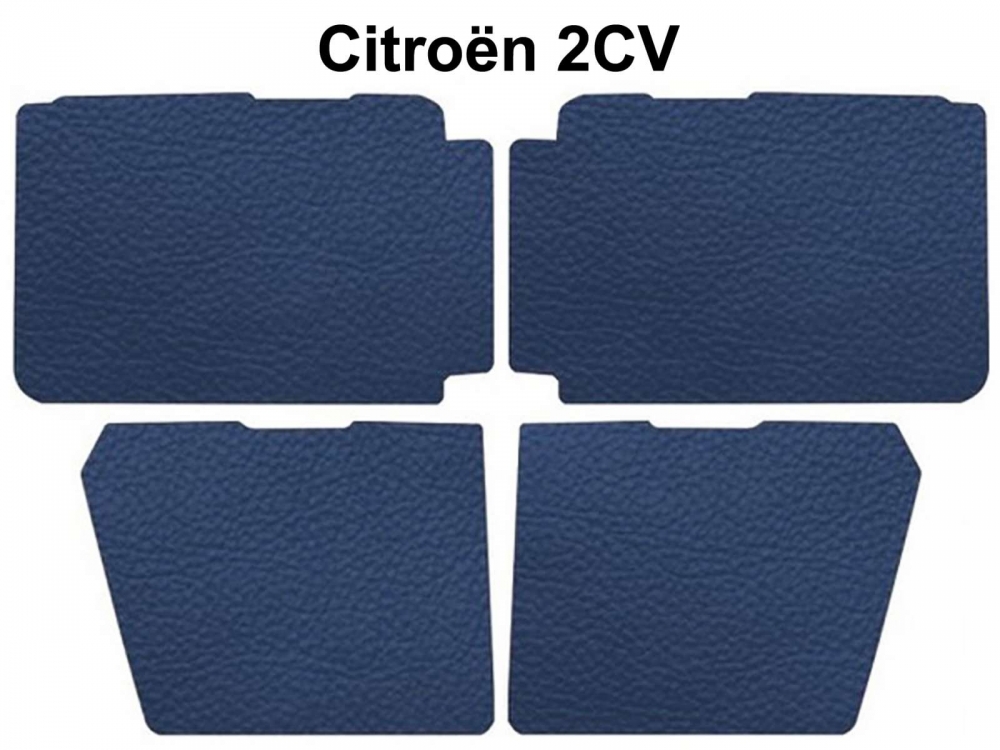 Citroen-2CV - Deurpanelen compleet voor voor + achter (4 stuks). Lage uitvoering. Geschikt voor Citroen 