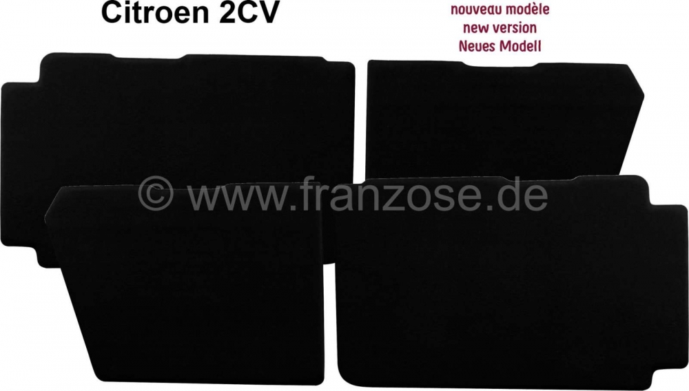 Citroen-2CV - Deurpanelen compleet voor voor + achter (4 stuks). Lage versie. Geschikt voor Citroen 2CV,