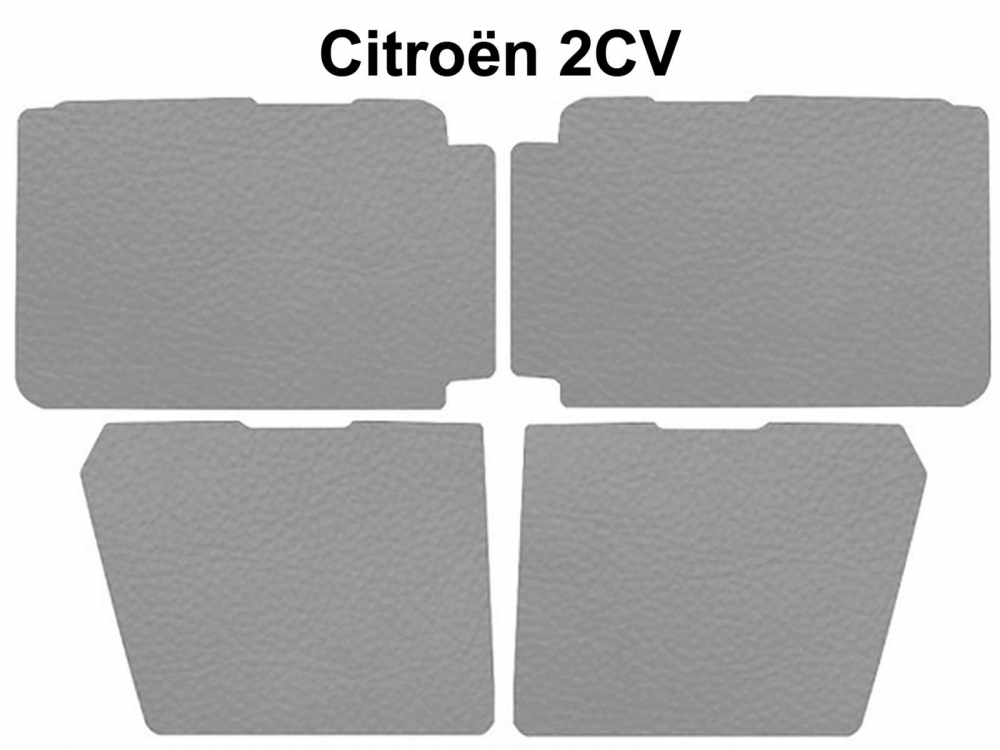 Citroen-2CV - Deurpanelen compleet voor voor + achter (4 stuks). Lage versie. Geschikt voor Citroen 2CV,