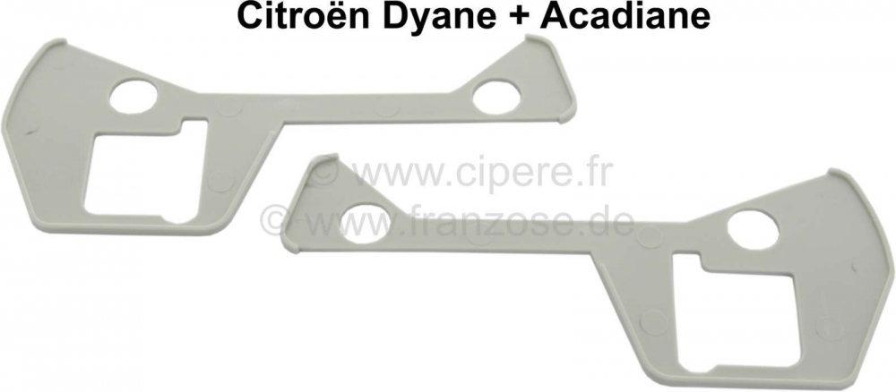 Citroen-2CV - Dyane, afdichting onder deurgrepen (1 paar). Kleur grijs. Geschikt voor Citroën Dyane, Ac