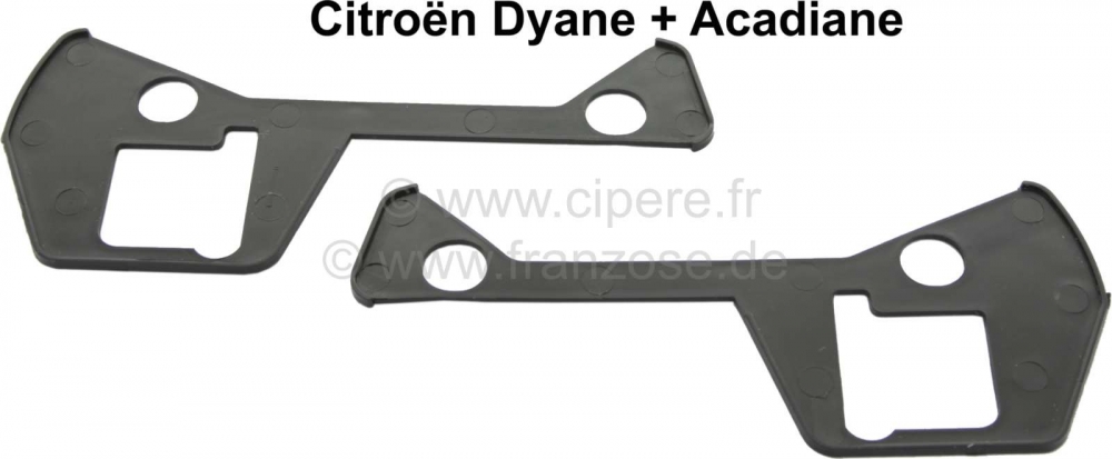 Citroen-2CV - Dyane, afdichting onder deurgrepen (1 paar). Kleur zwart. Geschikt voor Citroën Dyane, Ac