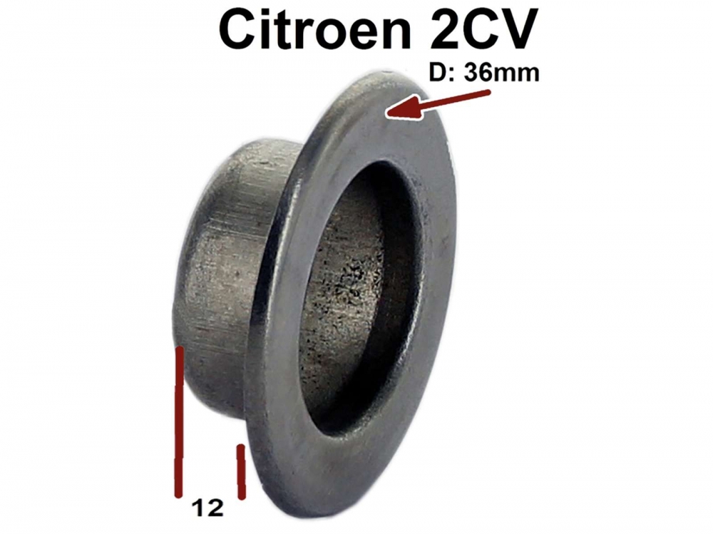 Citroen-2CV - 2CV oud, deurklink, rozet chroom, 2CV eerste versie (snavelgreep). 36x23x12mm