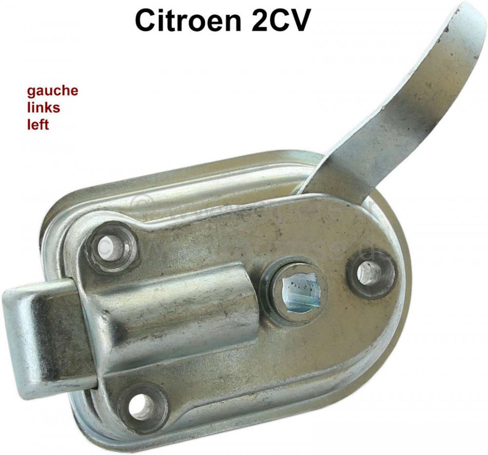 Citroen-2CV - 2CV oud, deurslot linksvoor (vergrendeling binnen). Geschikt voor Citroen 2CV. Het slot is