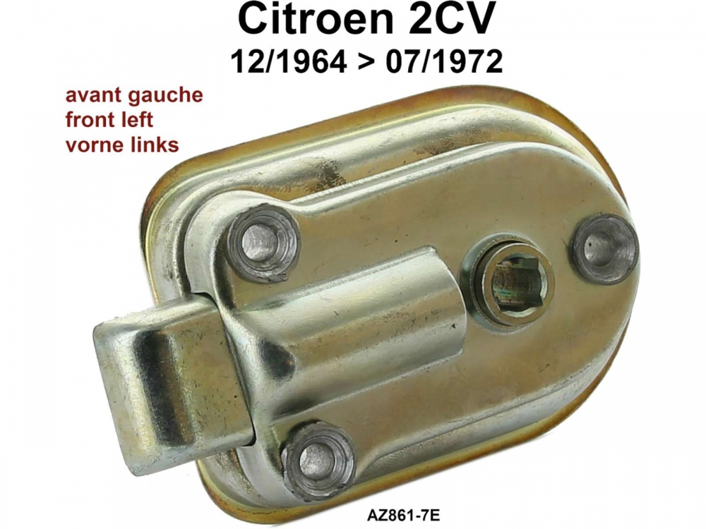 Citroen-2CV - 2CV oud, deurslot linksvoor (vergrendeling binnenzijde). Geschikt voor Citroen 2CV van bou