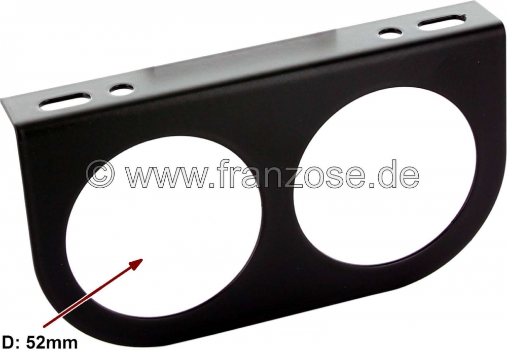 Citroen-2CV - Instrumentenhouder (gemaakt van metaal) voor 2 extra instrumenten met een diameter van 52 