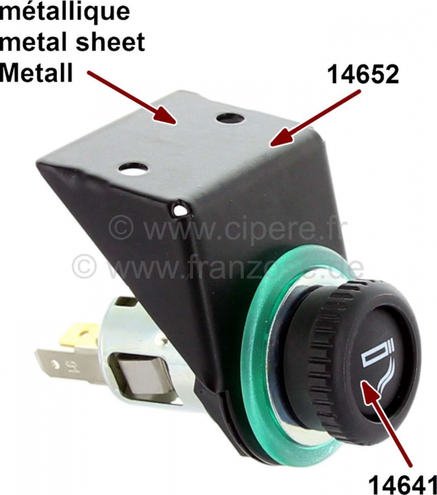 Alle - Onderbouwconsole van plaatstaal, voor een sigarettenaansteker (gat van 27 mm). Matzwart ge