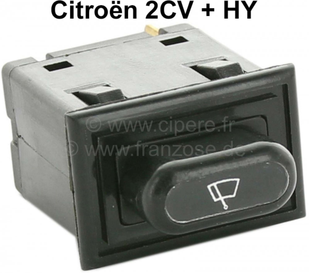Citroen-2CV - Dashboard, ruitenwisserschakelaar hoekig. Geschikt voor Citroen 2CV + HY. Geïnstalleerd i