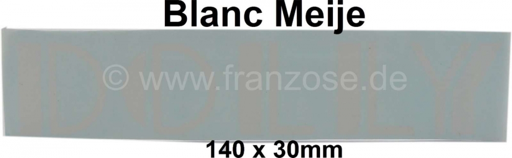 Citroen-2CV - Dolly embleemsticker (ventilatorhoes). Kleur: blanc meije (wit). Geschikt voor Citroen 2CV