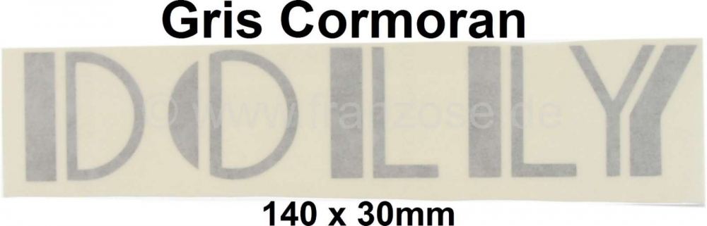 Citroen-2CV - Dolly embleemsticker (ventilatorkap). Kleur: gris cormoran (grijs). Geschikt voor Citroen 