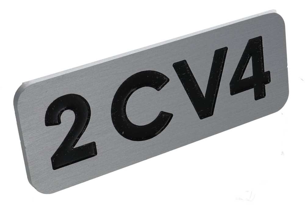 Renault - Citroën embleem als sticker, glanzend zilveren letters op zwarte folie 27x130mm, zoals op