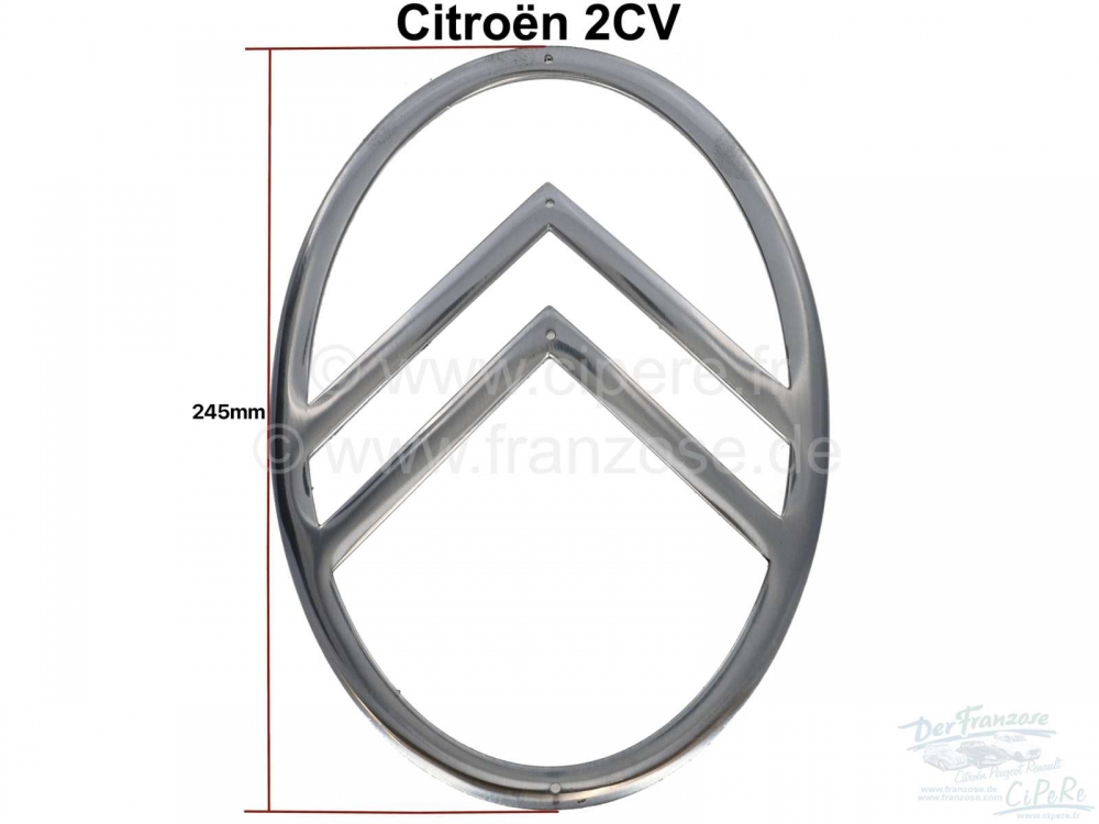 Citroen-2CV - 2CV oud, radiatorrooster, Citroen embleem gemaakt van aluminium. Geschikt voor Citroen 2CV