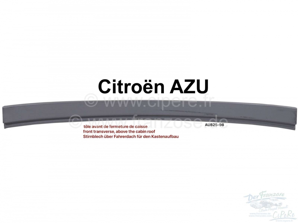 Citroen-2CV - AZU, dwars voorschot (boven het cabinedak), voor de laadbak. Geschikt voor Citroen AZU (la