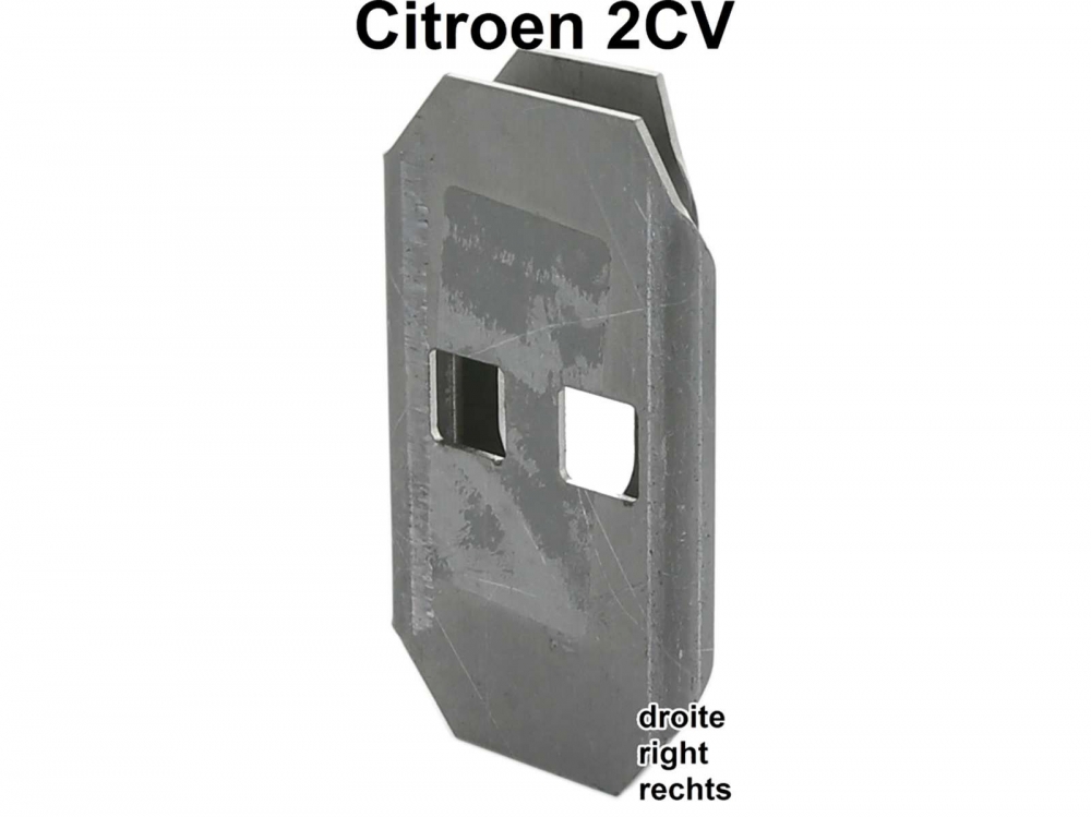 Citroen-2CV - 2CV, B-stijl deurvergrendelingsbeugel rechts, voor Citroen 2CV. Deze plaat houdt het deurs