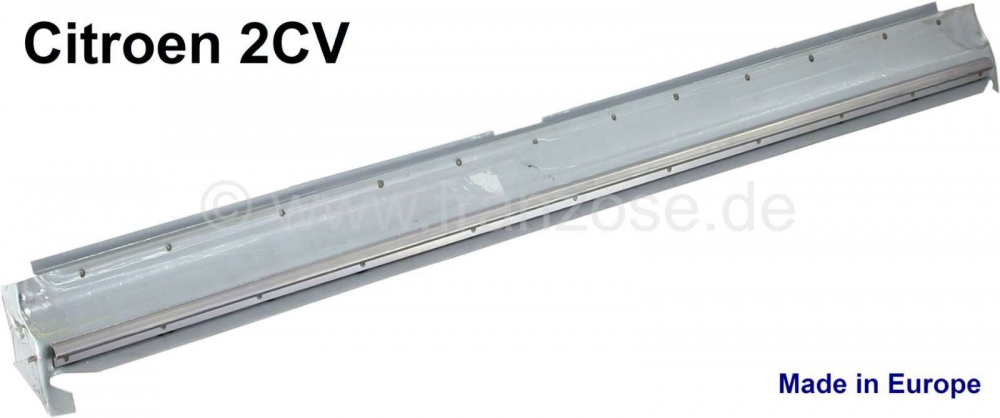 Citroen-DS-11CV-HY - 2CV, motorkapscharnierstrip met reparatieplaat tot aan de ventilatorklep. Geschikt voor Ci