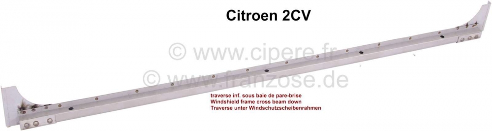 Sonstige-Citroen - 2CV, onderste voorruitframe dwarsbalk. Geschikt voor alle Citroen 2CV. (Dwarsbalk boven de