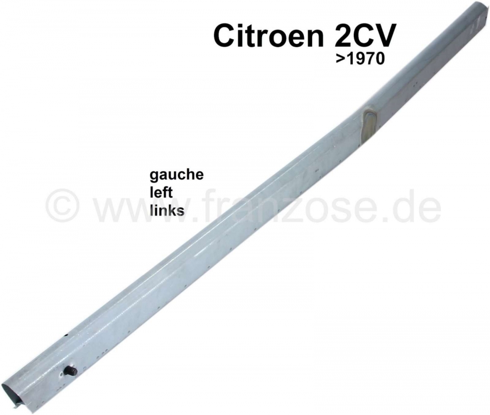 Alle - 2CV oud, complete linkerdorpel, voor Citroen 2CV tot 1970. De dorpels hebben de tapbout vo