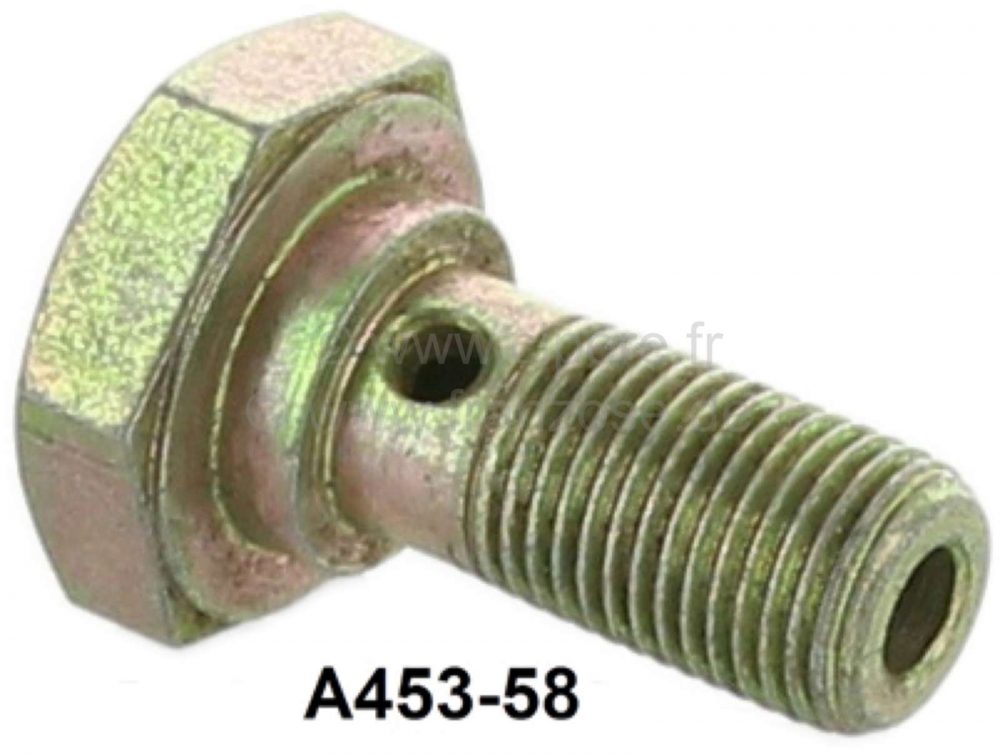 Citroen-2CV - Remleidingfitting op de remslang, rechts achter. Geschikt voor Citroen 2CV. Lengte: 27 mm.