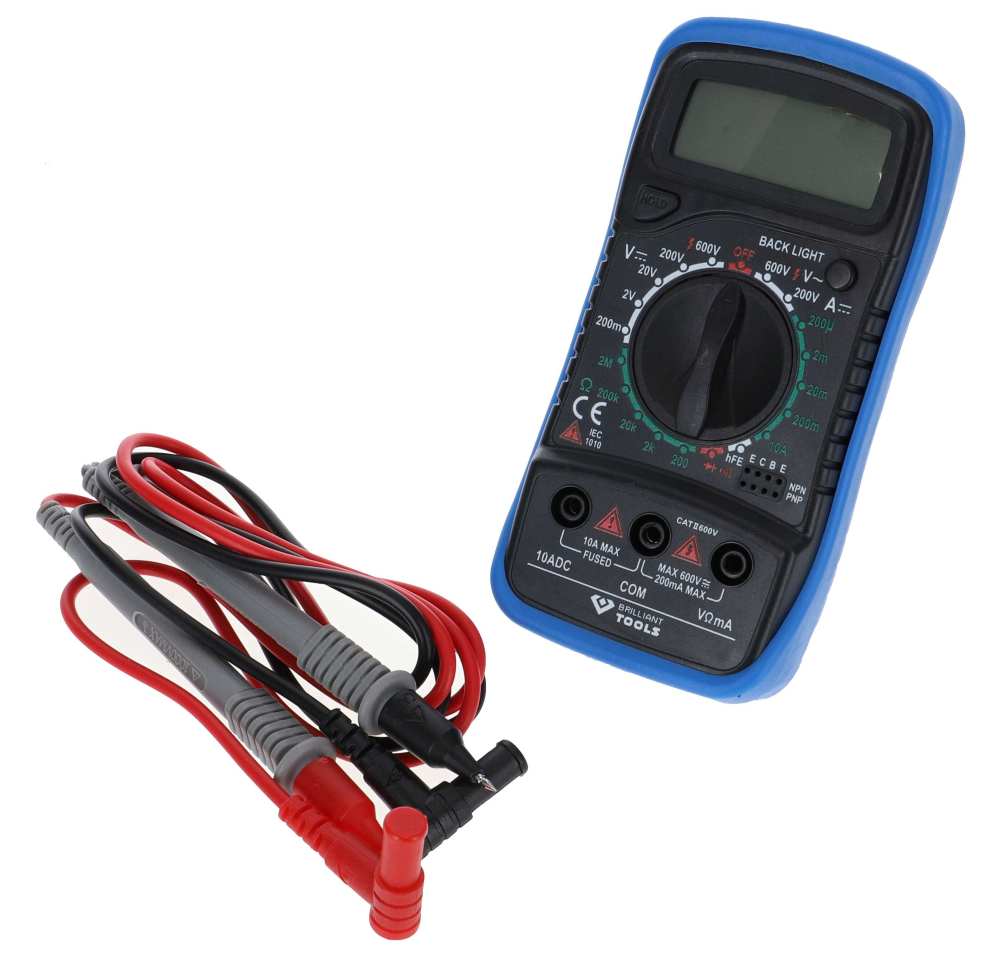 Renault - Digitale multimeter. Afmetingen: 74x145x40mm. Meetbereik: Volt gelijkstroom + wisselstroom
