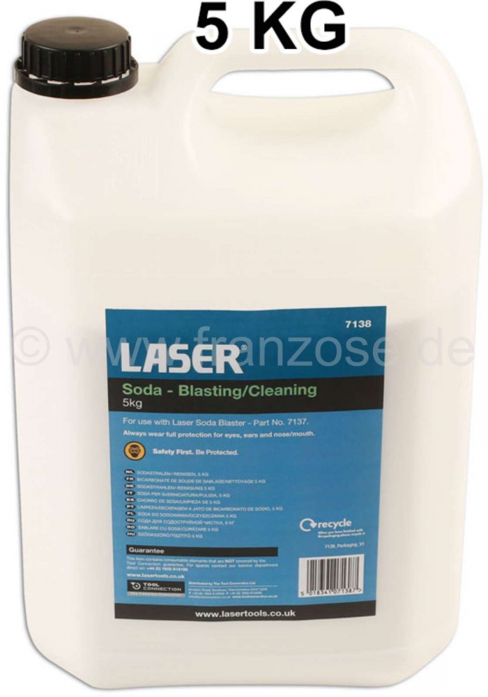 Peugeot - Soda straalmiddel. 5 kg. Geschikt voor ons mineraalstraalpistool 21155.