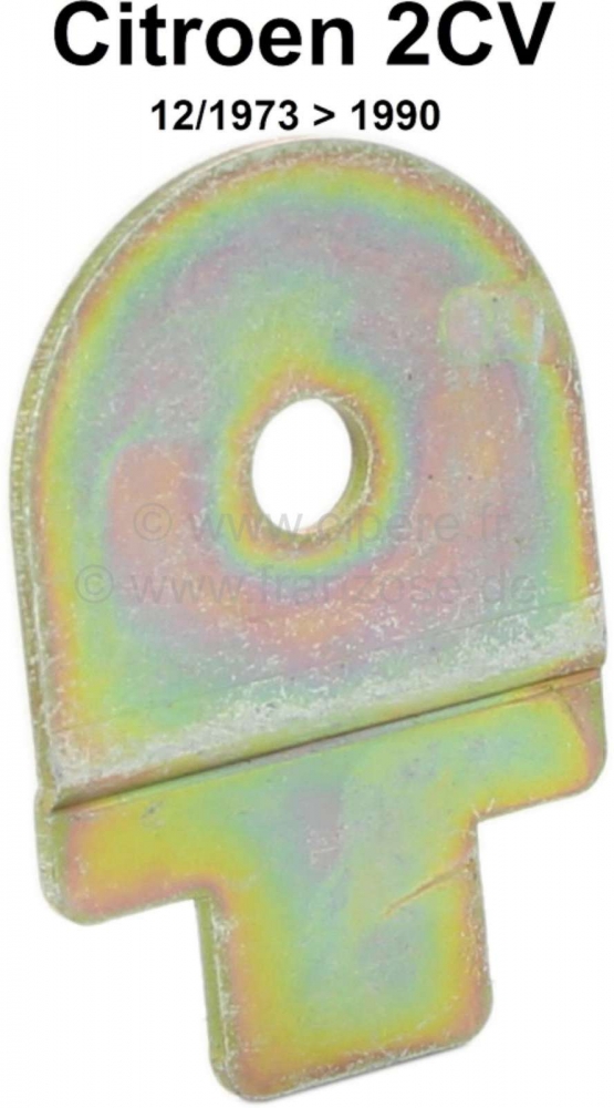 Citroen-2CV - Handremhendel kunststof geleider, bevestigingsplaat lipje. Geschikt voor Citroen 2CV vanaf