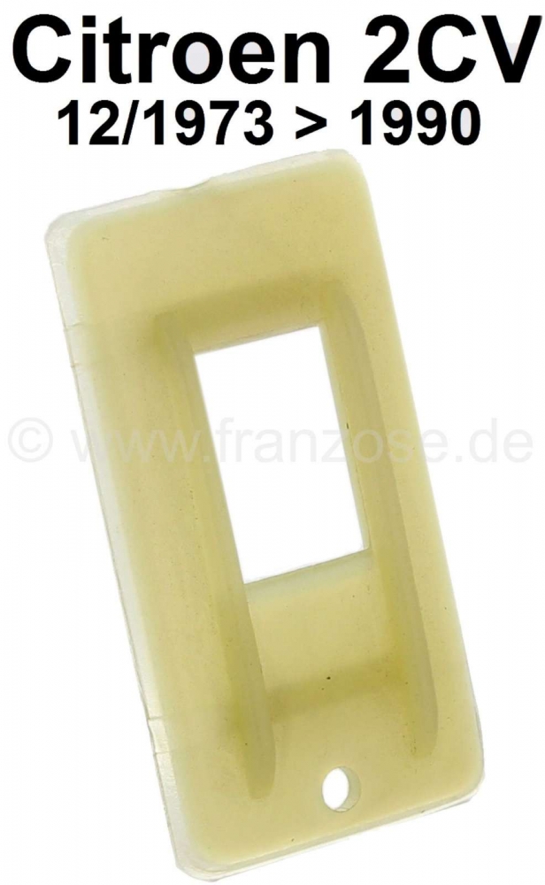 Citroen-2CV - Handremhendel Kunststof geleider voor de handrem in het schutbord. Deze kunststof geleider