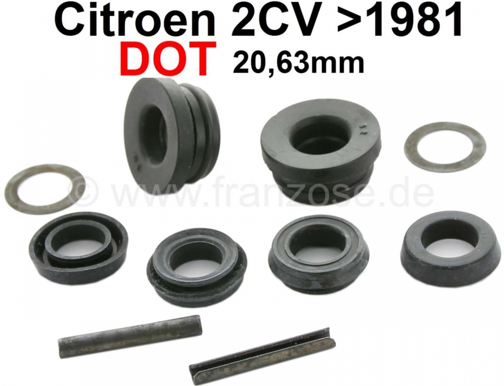 Citroen-2CV - Hoofdremcilinder reparatieset. DOT-remsysteem. Dubbel circuit remsysteem. Geschikt voor Ci