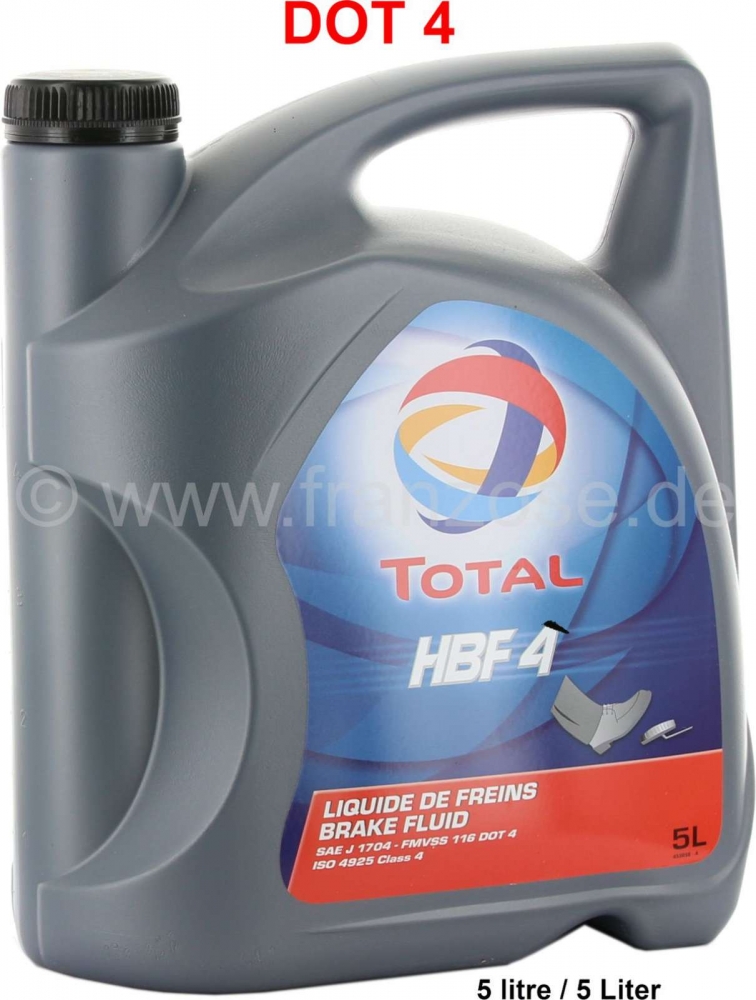 Sonstige-Citroen - Remvloeistof DOT4. Bus van 5,0 liter. Fabrikant TOTAL/elf. Geschikt voor alle Citroen 2CV 