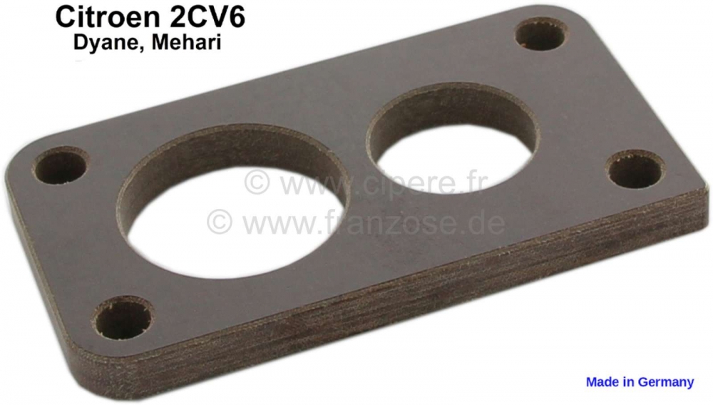 Citroen-2CV - Carburateurvoetpakking, afstandsplaat tussen inlaatspruitstuk en carburateur. Geschikt voo