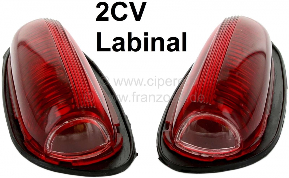 Citroen-2CV - Indicatie parkeerlicht lenzen (2 stuks), voor Labinalicht. Geschikt voor Citroen 2CV, vana