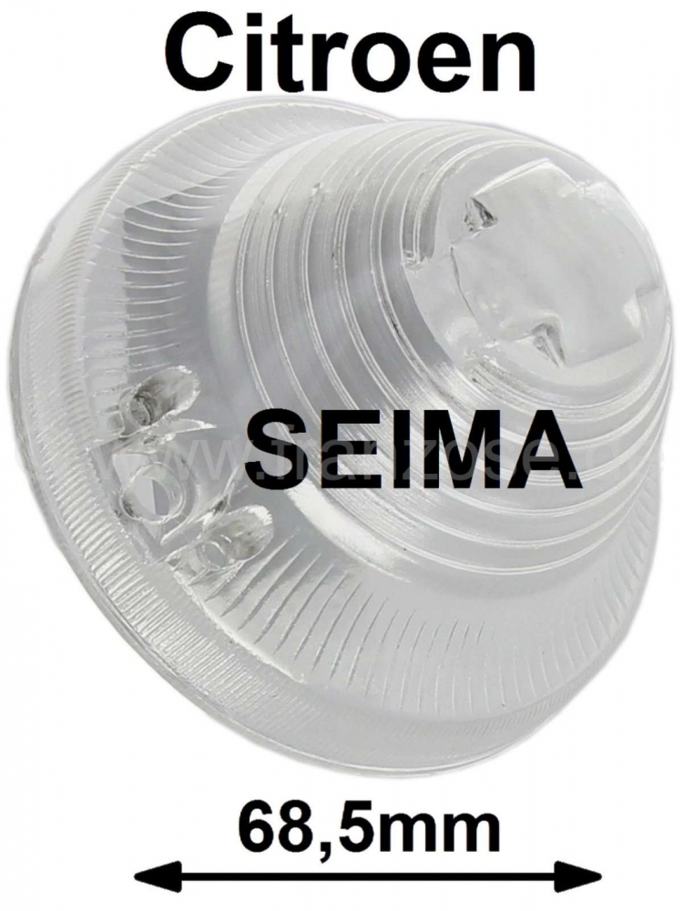 Citroen-2CV - Richtingaanwijzerkap wit (reproductie, zonder keurmerk), voor 2CV/ DS Break achter. Per st