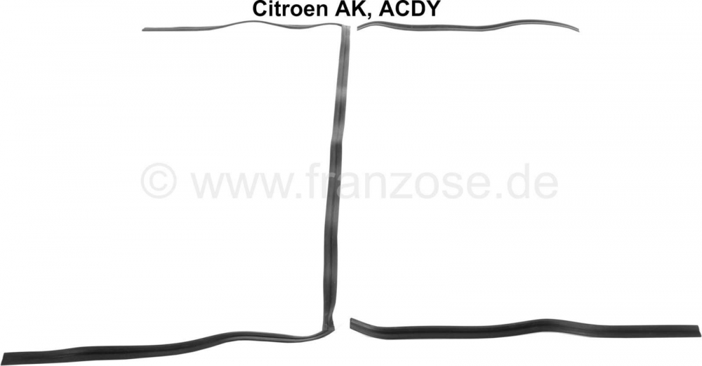 Citroen-2CV - AK/ACDY, deurafdichting achter links + rechts. Geschikt voor Citroen AK400 + ACDY. (hoge l