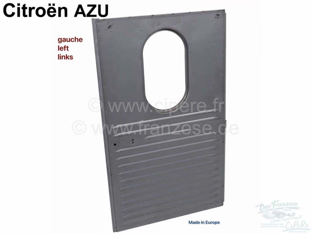 Citroen-2CV - AZU, achterdeur links (ovale ruit), reproductie. Geschikt voor Citroen AZU (lage bak). De 