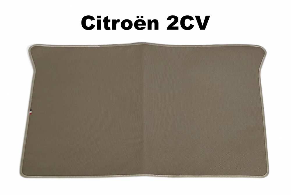 Citroen-2CV - Kofferbakafdekking: beige rubberen mat, geschikt voor onze kofferdekselplaat 15351 voor de