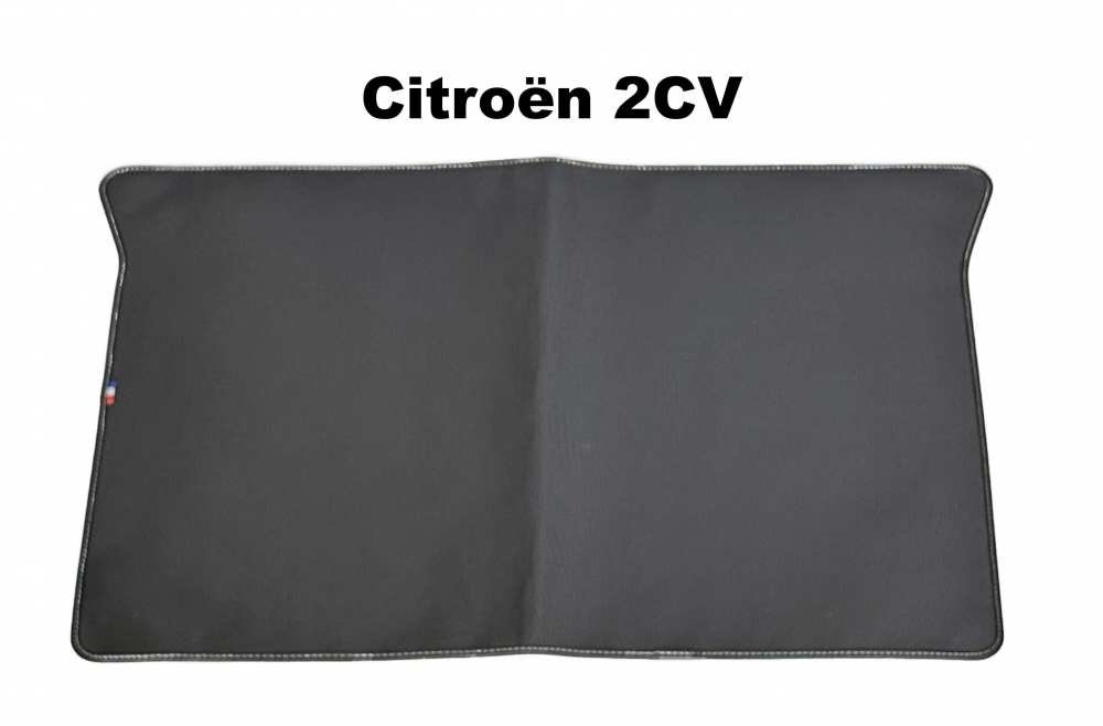 Citroen-2CV - Kofferbekleding: zwarte rubberen mat, geschikt voor onze kofferdekselplaat 15351 voor de C
