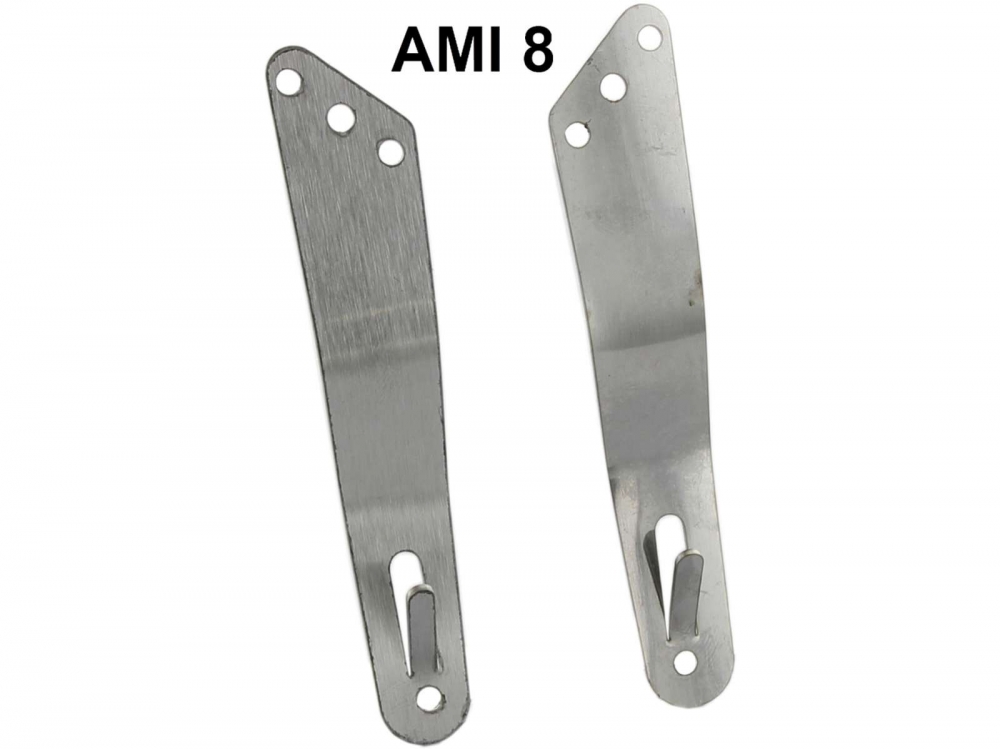 Citroen-2CV - AMI 8, roestvrijstalen koplampbeugel. Geschikt voor Citroen AMI 8. Inhoud: 2 stuks