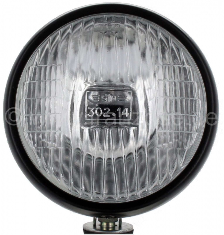 Citroen-2CV - Hulpkoplamp: Mistlamp rond universeel, zeer mooi + klein ontwerp, zwarte metalen behuizing