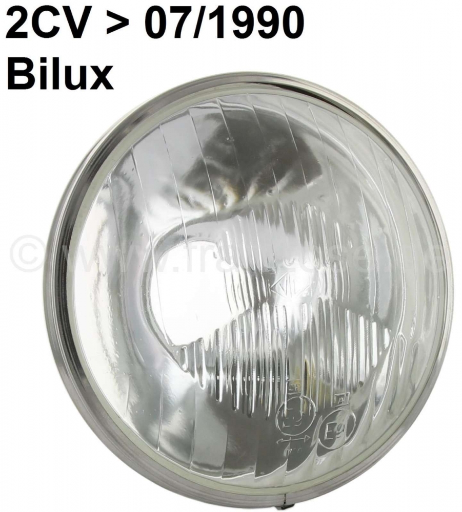 Alle - Koplamp insert Bilux replica, voor Citroen 2CV6. Geïnstalleerd tot 1990! Vervang de chrom