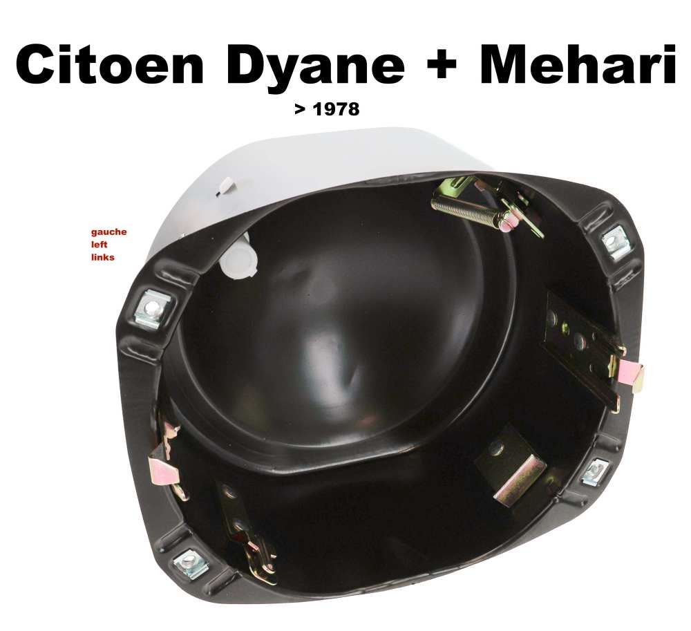 Citroen-2CV - Metalen koplampbeugel Dyane origineel, restant links