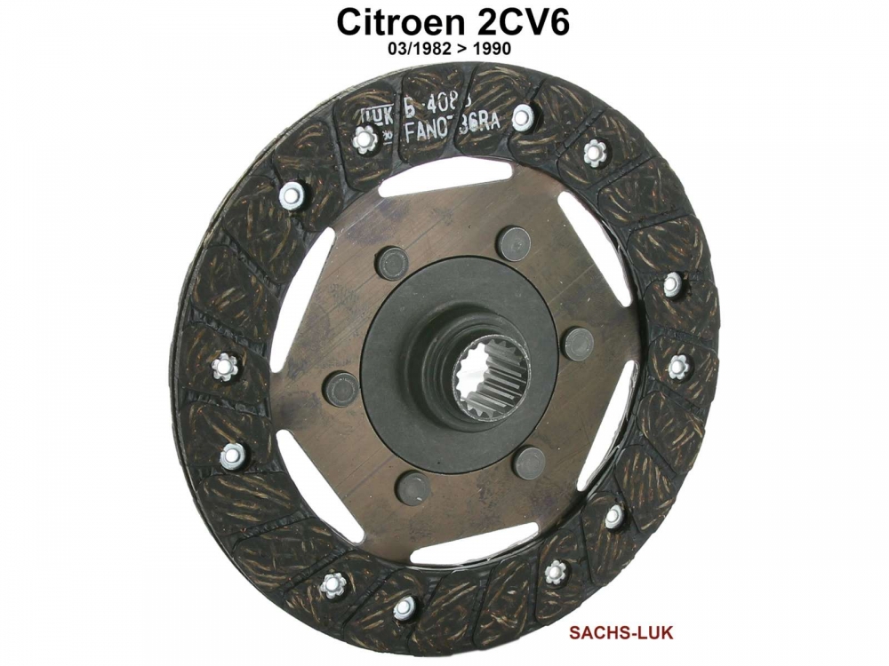 Citroen-2CV - Koppelingsplaat, bouwjaar 03/1982, geschikt voor Citroen 2CV6. Diameter: 160mm. Aantal tan