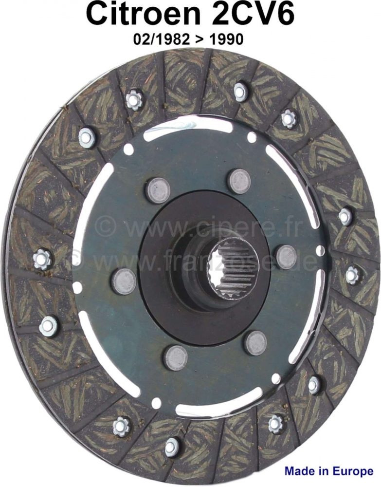 Citroen-2CV - Koppelingsplaat, vanaf modeljaar 02/1982, geschikt voor Citroen 2CV6.