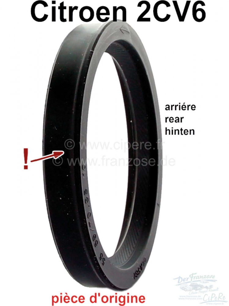 Citroen-2CV - Krukaskeerring achter, voor 2CV6. Afmetingen: 56x69x10mm. Originele fabrikant! De beste ke